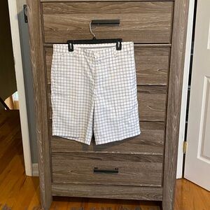 FJ White Checkered Golf Shorts